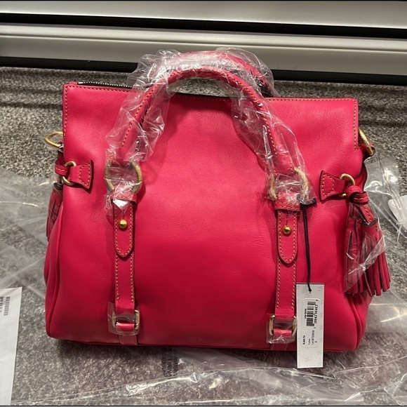 NWT Rare Dooney and Bourke Large Florentine Satchel in Fuchsia - Picture 7 of 10